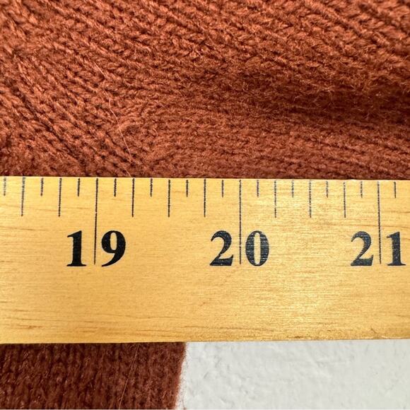 Logo Lori Goldstein Brown Animal Print Trim Cowl Neck Tunic Sweater Womens S - Picture 7 of 9